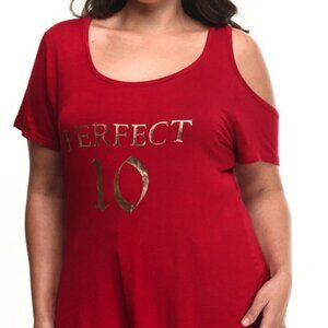 Baby Phat Women's Graphic T Shirt To PERFECT 10 Red Crimson Plus Size Sizes 1X